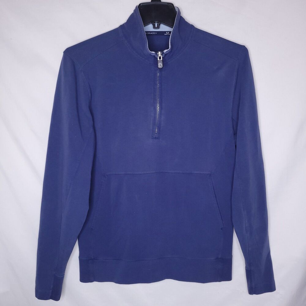 B Draddy 1/4 Zip Pullover Mens Medium Navy Blue Long Sleeve Golf